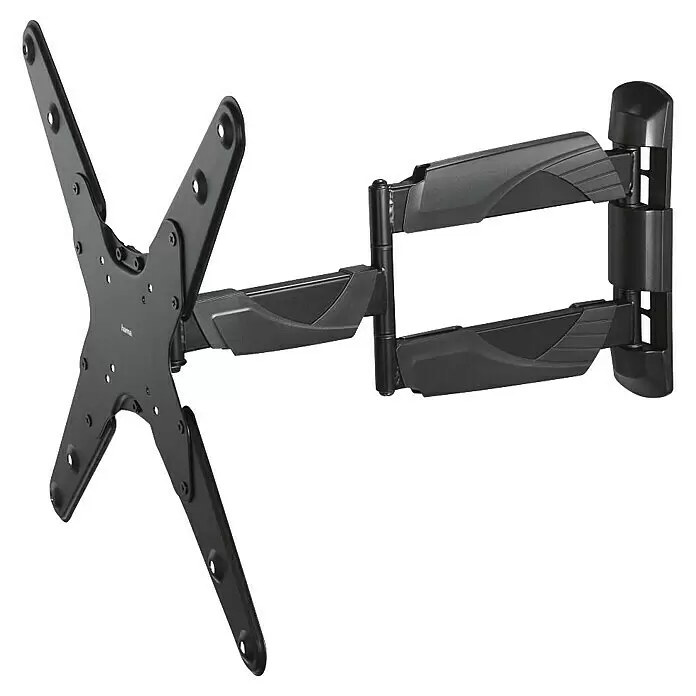 Hama TV-Wandhalterung schwenkbar - Passend für: Bildschirmdiagonale 32 - 65″, 81 - 165 cm, Belastbarkeit: 35 kg, Wandabstand: 5,8 cm - 52,1 cm - Schwarze schwenkbare TV-Wandhalterung mit sternförmiger VESA-Platte.