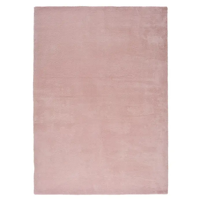 Alfombra de pelo corto Kristel - Rosa, 110 x 60 cm, 100% Poliéster - Alfombra rosa lisa, rectangular y de felpa para un ambiente acogedor en la habitación. Esta alfombra es suave y cómoda.