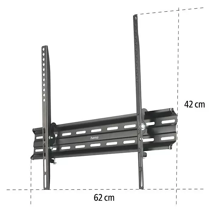 Hama TV-Wandhalterung neigbar - Passend für: Bildschirmdiagonale 32 - 75″, 81 - 191 cm, Belastbarkeit: 40 kg, Wandabstand: 2,8 cm - Dunkelgraue Hama TV-Wandhalterung aus Metall, 62x42 cm.
