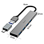 Hama USB-Hub 4 Ports, USB-3.2 Gen 1 (USB A-Stecker, USB C-Stecker, Bis zu 5 Gbit/s) | BAUHAUS