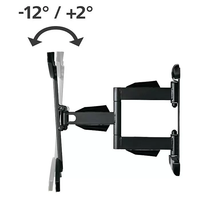 Hama TV-Wandhalterung schwenkbar - Passend für: Bildschirmdiagonale 32 - 65″, 81 - 165 cm, Belastbarkeit: 35 kg, Wandabstand: 5,2 cm - 40,7 cm - Schwarze, schwenkbare TV-Wandhalterung aus Metall mit Neigung von -12° bis +2°.