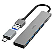 Hama USB-Hub 4 Ports, USB-3.2 Gen 1 (USB A-Stecker, USB C-Stecker, Bis zu 5 Gbit/s) | BAUHAUS