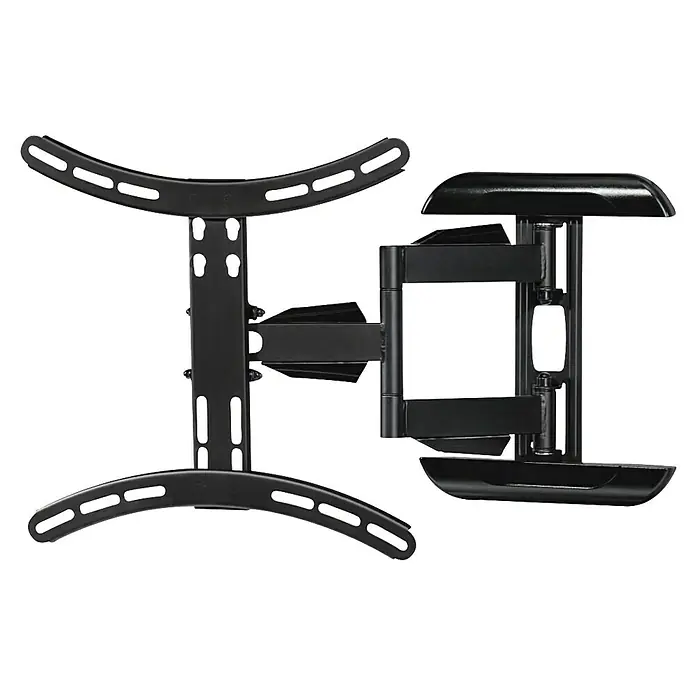 Hama TV-Wandhalterung schwenkbar - Passend für: Bildschirmdiagonale 32 - 65″, 81 - 165 cm, Belastbarkeit: 35 kg, Wandabstand: 5,2 cm - 40,7 cm - Nahaufnahme einer schwarzen, schwenkbaren TV-Wandhalterung, die Stabilität und Flexibilität für das Betrachten von Bildschirmen bietet.