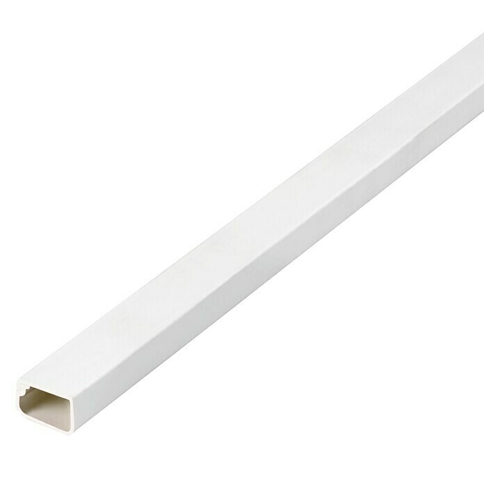 Inofix Canaleta para cables adhesiva con tapa bisagra (L x An x Al: 200 x 1,6 x 1 cm, Blanco)