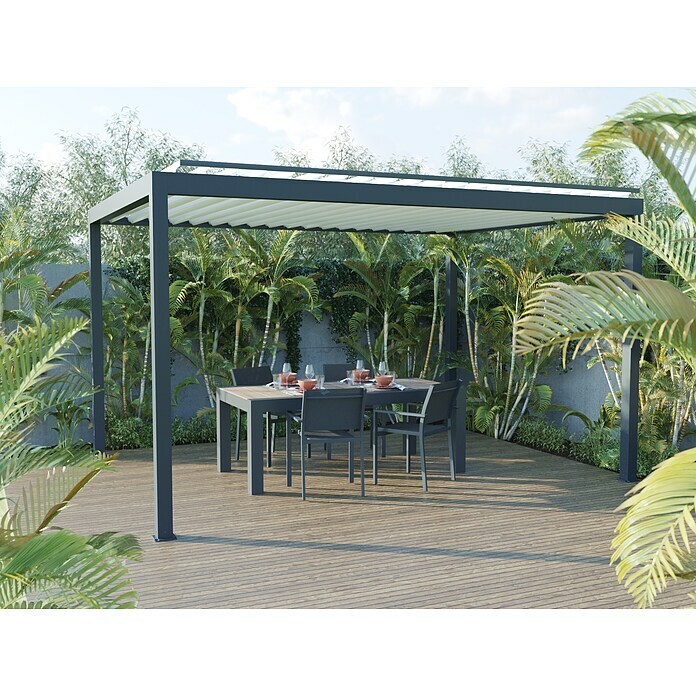 Wismar-NFI Pergola Easy Up (Grau-Weiß, 300 x 359,6 x 257 cm, Aluminium) | BAUHAUS