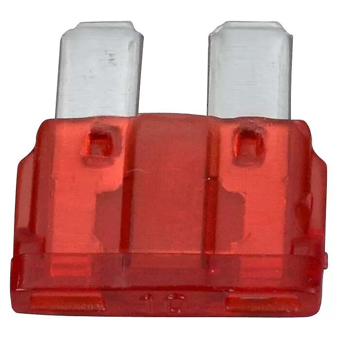 SWG Flachstecksicherungen Standard - L x B: 19,3 x 12 mm, 10 A, 5 Stk. - Rote durchsichtige Kfz-Flachsicherung mit zwei silbernen Metallkontakten.