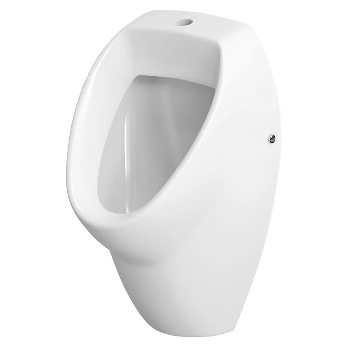 Sanicomfort Urinal Harmony - Unbeschichtet, Zulauf: Oben, Farbe: Weiß - Ein hochformatiges Bild einer weißen Urinalschale mit glatter Oberfläche, ideal für moderne Sanitärräume.