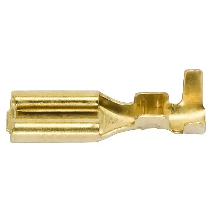 Flachsteckhülsen unisoliert - Breite: 2,8 mm, 0,5 mm² - 1 mm², 6 Stk. - Goldener Flachstecker.