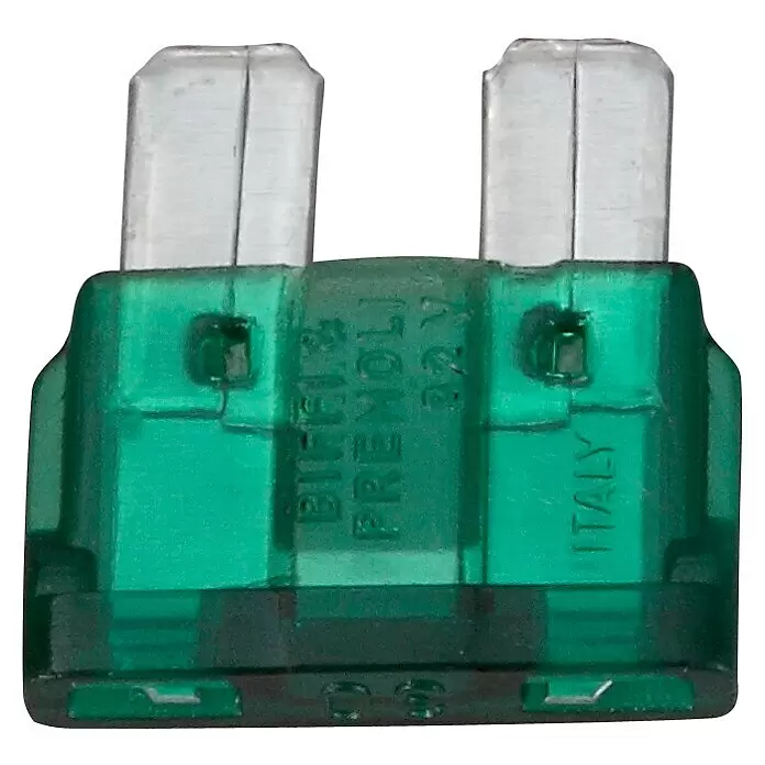 SWG Flachstecksicherungen Standard - L x B: 19,3 x 12 mm, 30 A, 5 Stk. - Grüne Flachsicherung für Kraftfahrzeuge mit durchsichtigem Kunststoffgehäuse und silbernen Metallkontakten.