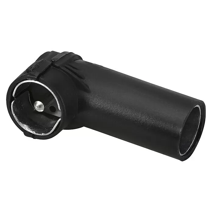 SWG Antennen-Adapter ISO - Länge: 40 mm - Schwarzer Winkel-Antennenstecker mit silbernem Koaxialverbinder aus Metall.