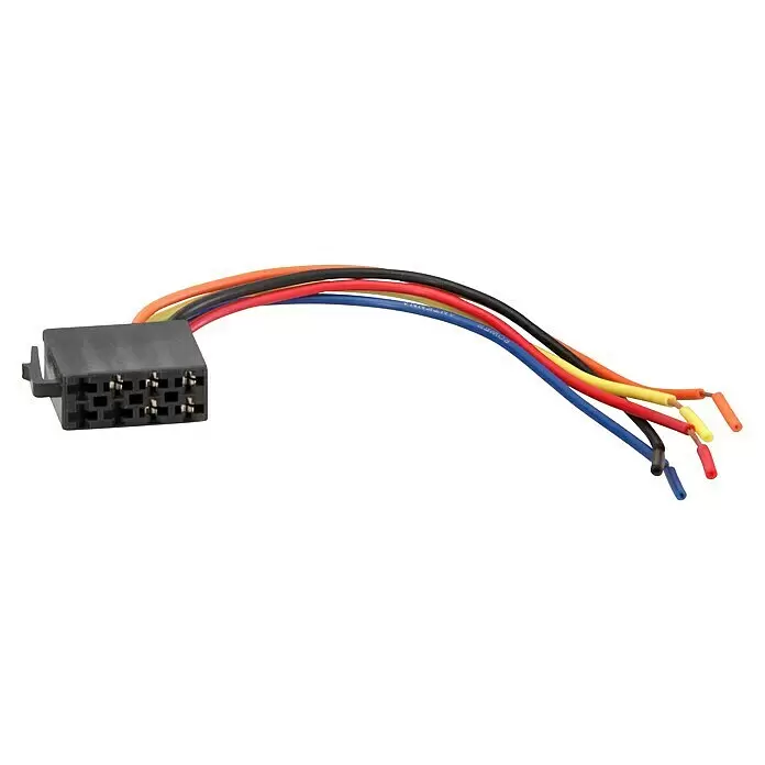 SWG Stromversorgungskabel Adapter - Passend für: Autoradios mit ISO-Anschluss - Schwarzer Mehrfachstecker für Autoradio-Kabelbaum mit mehrfarbigen Strom- und Antennenkabeln, abisolierte Kupferenden.