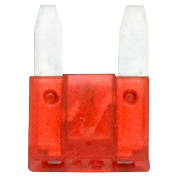 SWG Flachstecksicherungen Mini - L x B: 11,4 x 8,7 mm, 10 A - Rote Kfz-Flachsicherung mit weißen Kontakten.