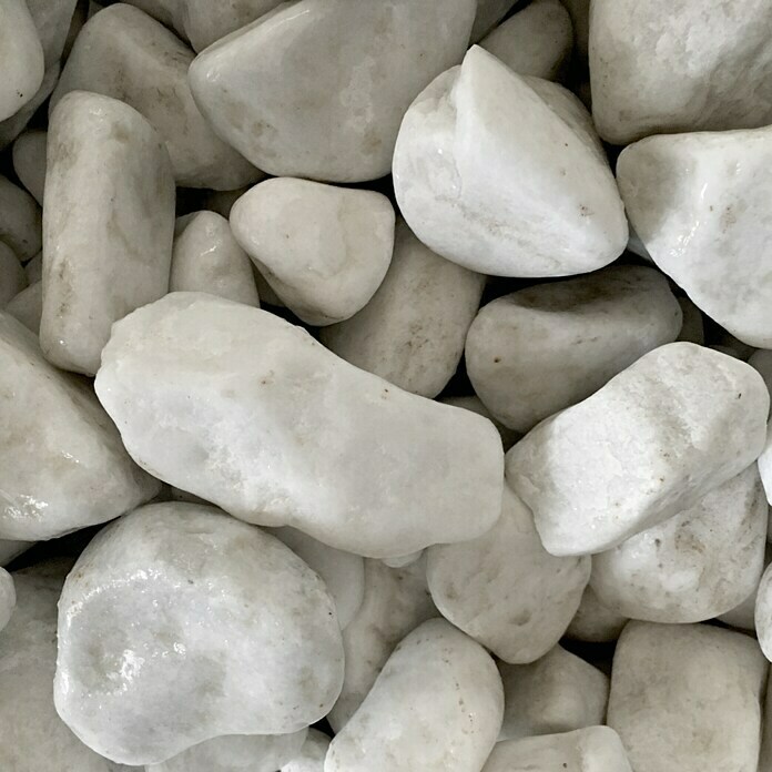 Piedras decorativas (Grano: 20 mm - 40 mm, Blanco, Contenido: 20