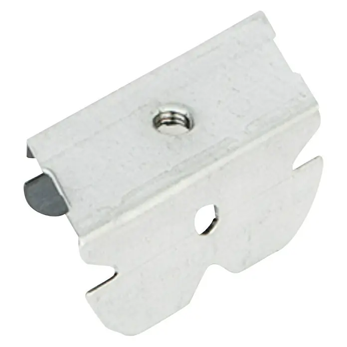 Placo Saint-Gobain Elemento de unión para perfiles F-530 - Plateado - Conector metálico con agujeros para una fijación segura. Este accesorio está hecho de metal y tiene un diseño robusto para una conexión segura.
