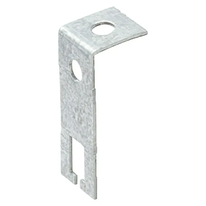 Placo Saint-Gobain Accesorio de fijación y cuelgue de perfiles - Plateado - Ángulo metálico con agujeros y ranuras, ideal para fijaciones y construcciones. Construcción robusta para una sujeción fiable en diversas aplicaciones.
