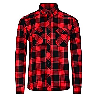 Brandit Flanellhemd (Schwarz/Rot, XXXL)