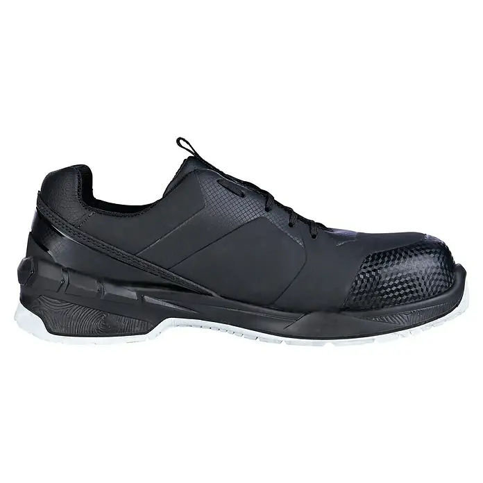 Steitz Secura Sicherheitshalbschuh NORA - 42, Schwarz - Schwarzer Sicherheitsschuh mit weißer Sohle, robust und komfortabel für den Arbeitsalltag. Ideal für Handwerker und Industriearbeiter.
