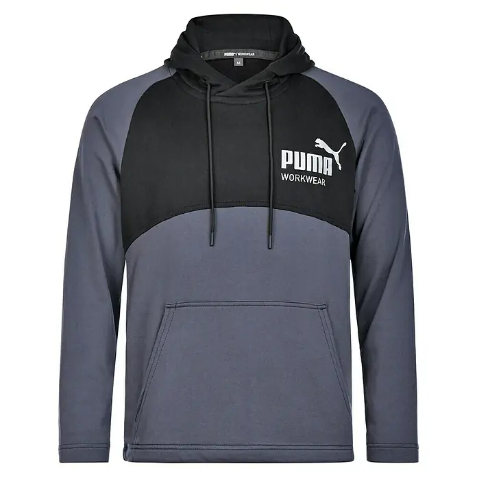 Puma Workwear Kapuzenpullover Champ - Stahlgrau, Carbon, Größe: S - Das Puma Workwear Sweatshirt mit Kapuze in Grau/Schwarz bietet Komfort und Funktionalität für den Arbeitsalltag.