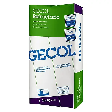 Gecol  Mortero refractario y resistente al fuego