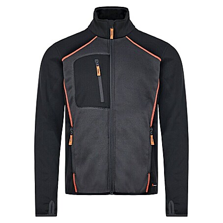 L.Brador Fleecejacke 6195P (Schwarz/Grau, S)