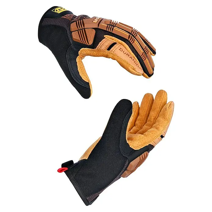 Mechanix Wear Arbeitshandschuhe Durahide M-Pact - L, Braun - Abgebildet sind zwei DuraHide™ Mechanix Wear Arbeitshandschuhe, ideal für robuste Arbeiten und optimalen Schutz.