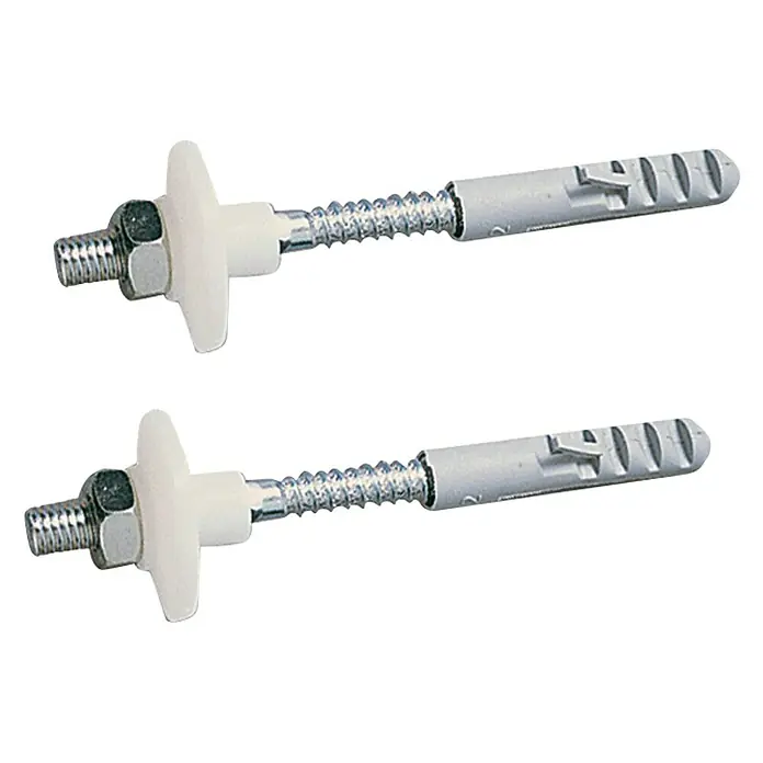 Tornillo de fijación Lavabo - 110 mm, 2 ud. - Dos fijaciones para WC con taco y tornillo. La fijación para inodoro es adecuada para la instalación de inodoros en la pared o el suelo.