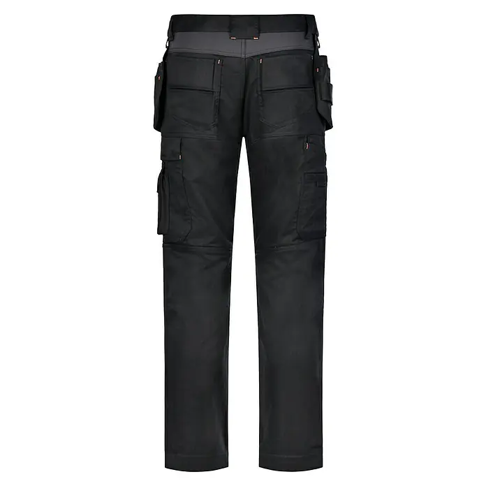 L.Brador Arbeitshose 1090PB - 50, Schwarz - Schwarze Arbeitshose mit mehreren Taschen für Werkzeug und Zubehör, ideal für Handwerker und Bauarbeiter.