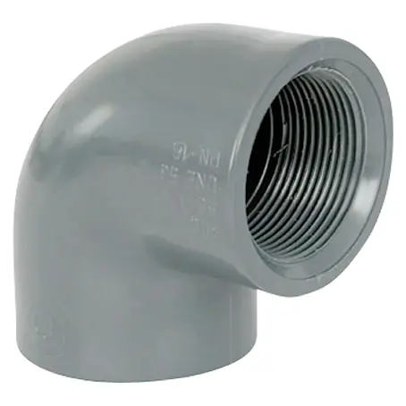 Codo PVC presión roscado