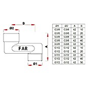 Vijačni priključki za radiator FAR  (½″, Dimenzija: 20 mm) | 4048 - Zubehör Wasserinst/Befestigung | DCDA - Wasserinstallation | DCD - Sanitärinstallation | DC - Sanitärinstallation | D - Sanitär | BAUHAUS