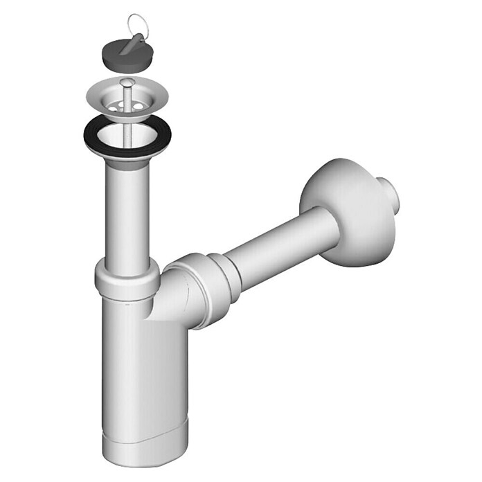 LIV Sifon za umivalnik  (Premer odtoka: 32 mm, Bel) | 4040 - Sifons/Abläufe/Ablaufgarnituren | DCDA - Wasserinstallation | DCD - Sanitärinstallation | DC - Sanitärinstallation | D - Sanitär | BAUHAUS