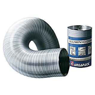 Tubo flexible de aluminio (Ø x L: 100 mm x 100 cm, Plateado)