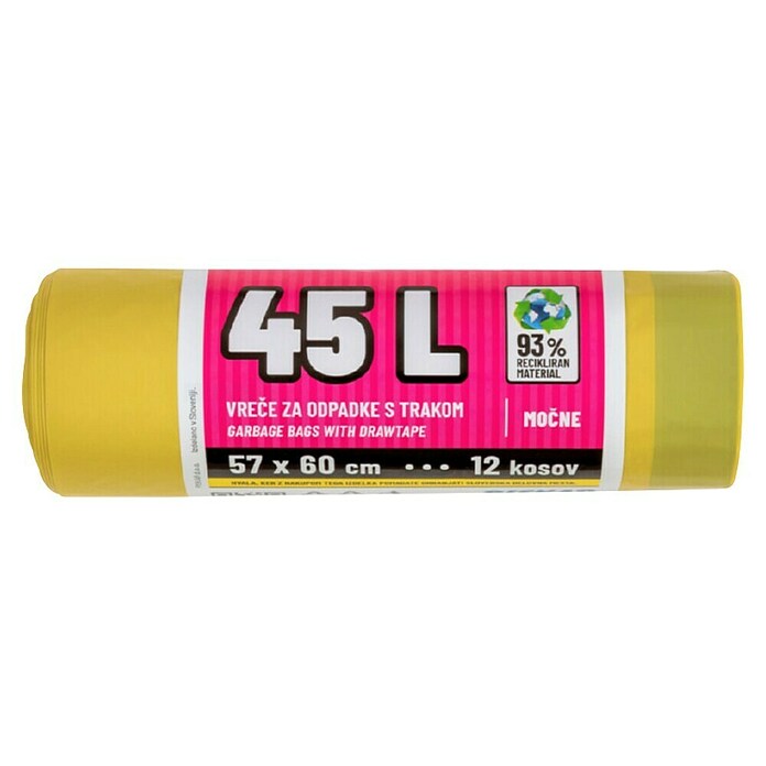Vreča za smeti Piskar  (45 l, 12 kos, Rumena) | 7171 - Müllsäcke | HHDA - Abfall | HHD - Abfall | HH - Reinigung | H - Innendeko/Farben | BAUHAUS