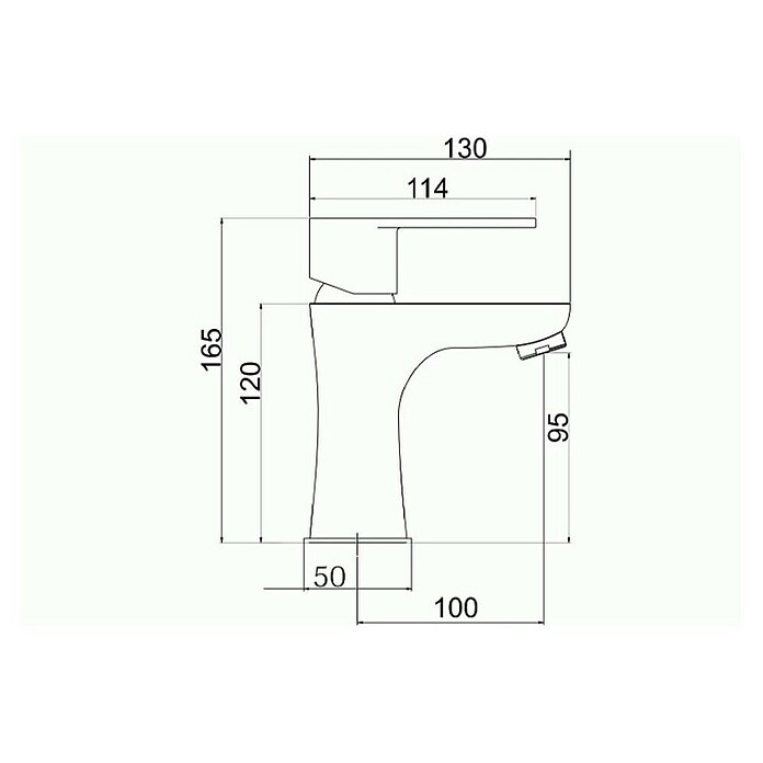 Armatura za umivalnik Fresh  (Krom, Sijaj, Višina: 165 mm) | 3554 - Waschtischarmatur Marke | DAFA - Armaturen Marke | DAF - Armaturen Brausen | DA - Badausstattung/Bäderwelt | D - Sanitär | BAUHAUS