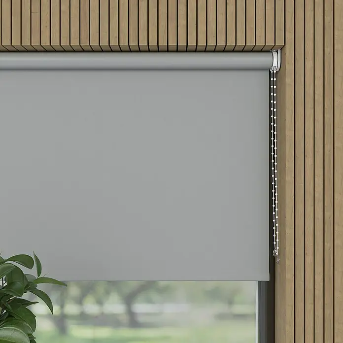 Verdunkelungsrollo Colormatch - B x H: 60 x 190 cm, Grau - Graue Rollo-Fensterabdeckung für eine elegante und funktionale Fensterdekoration mit einfachem Kettenzug zur Bedienung.