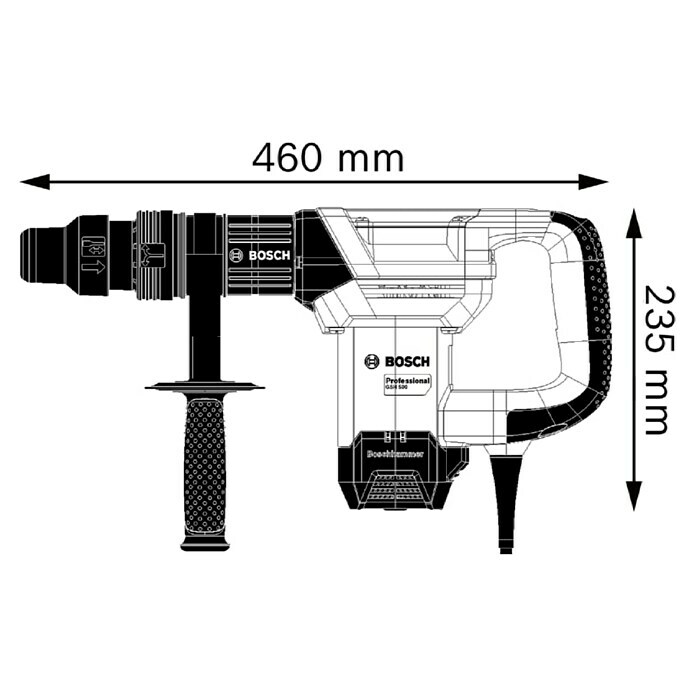 Bosch Professional Udarno kladivo GSH 500 MAX  (1.100 W, Maksimalna energija posameznega udarca: 7,5 J) | Vrtalna kladiva | Vrtalniki in vijačniki | Stroji | Orodja in stroji | Izdelki | BAUHAUS