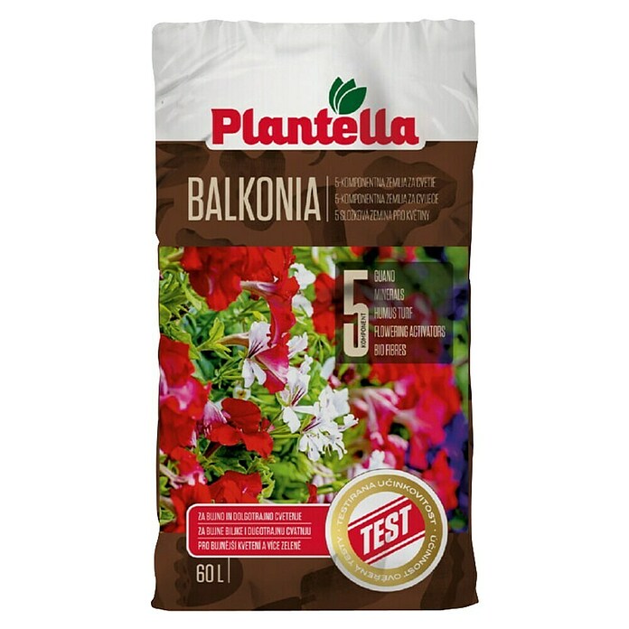 Plantella Rastlinski substrat Balkonia  (60 l) | 7501 - Blumenerde Marke | IAHA - Erde | IAH - Dünger / Pflanzenschutz | IA - Gartenhartware | I - Stadtgarten | BAUHAUS