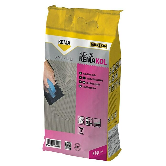 Kema Lepilo za ploščice Kemakol Flex 170  (5 kg, Barva: Siva) | 5553 - Fliesenklebstoffe | FADB - Verfliesen | FAD - Baustoffe | FA - Baustoffe | F - Baustoffe | BAUHAUS
