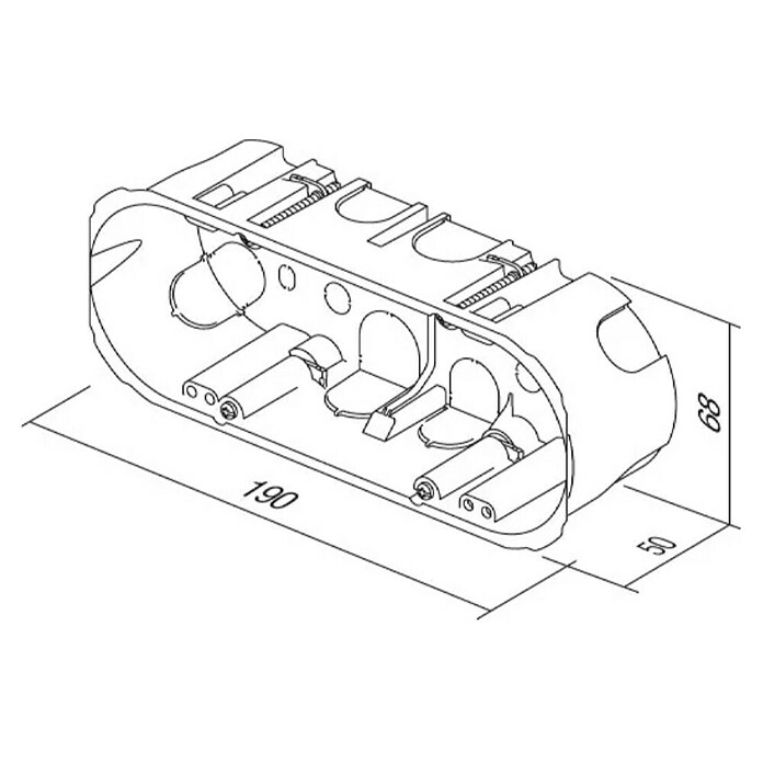 TEM Čatež Podžbukna kutija za šuplji zid 7 modula  (68 x 50 mm, 1 Kom.) | BAUHAUS