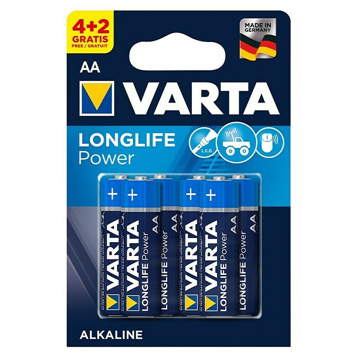 Varta Alkalna baterija AA LR6  (1,5 V, 6 kos) | 3351 - Alkali Marke | CBHA - Batterien Marke | CBH - Batterien/Taschenlampen | CB - Elektroinstallation | C - Elektro | BAUHAUS