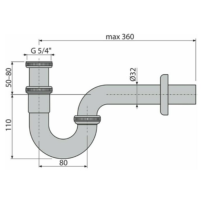 Sifon za umivalnik  (Premer odtoka: 32 mm, Krom) | 4040 - Sifons/Abläufe/Ablaufgarnituren | DCDA - Wasserinstallation | DCD - Sanitärinstallation | DC - Sanitärinstallation | D - Sanitär | BAUHAUS