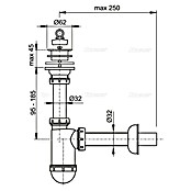 Sifon za umivalnik  (Premer odtoka: 32 mm, Bel) | 4040 - Sifons/Abläufe/Ablaufgarnituren | DCDA - Wasserinstallation | DCD - Sanitärinstallation | DC - Sanitärinstallation | D - Sanitär | BAUHAUS