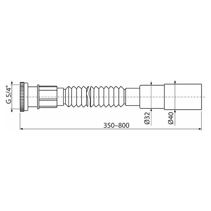 Priključna cev  (Dolžina: 830 mm) | 4040 - Sifons/Abläufe/Ablaufgarnituren | DCDA - Wasserinstallation | DCD - Sanitärinstallation | DC - Sanitärinstallation | D - Sanitär | BAUHAUS