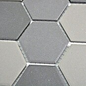 Mosaikfliese Hexagon Mix CU HX160 (32,5 x 28,1 cm, Grau/Schwarz, Matt)
