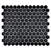 Mozaïektegel Hexagon Uni CU HX089 (26 x 30 cm, Zwart, Mat)