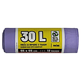 Vreča za smeti Piskar (30 l, 12 kos, Vijolična)