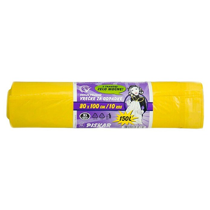 Vreča za smeti Piskar  (150 l, 10 kos, Modra) | 7171 - Müllsäcke | HHDA - Abfall | HHD - Abfall | HH - Reinigung | H - Innendeko/Farben | BAUHAUS