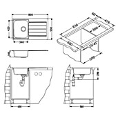 Alveus Vgradno korito Line 20  (86 x 50 cm, Nerjavno jeklo) | 4173 - Einbauspülen Edelstahl | DCFC - Spülen | DCF - Küche | DC - Sanitärinstallation | D - Sanitär | BAUHAUS