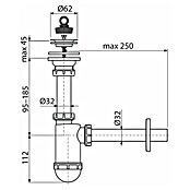 Alcaplast Sifon za umivalnik A411  (Premer odtoka: 32 mm) | 4040 - Sifons/Abläufe/Ablaufgarnituren | DCDA - Wasserinstallation | DCD - Sanitärinstallation | DC - Sanitärinstallation | D - Sanitär | BAUHAUS