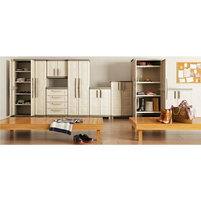 KIS Plastična večnamenska omara Excelence  (97 x 65 x 45 cm, Siva) | 1238 - Schränke KST | AAFC - Schränke | AAF - Regalsysteme | AA - Eisenwaren | A - Eisenwaren | BAUHAUS