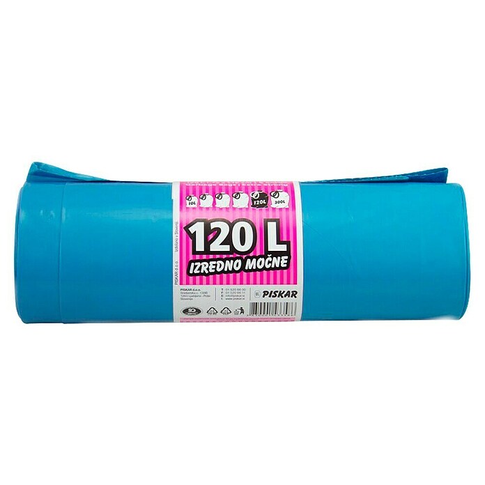 Vreča za smeti Piskar  (120 l, 12 kos, Bela) | 7171 - Müllsäcke | HHDA - Abfall | HHD - Abfall | HH - Reinigung | H - Innendeko/Farben | BAUHAUS